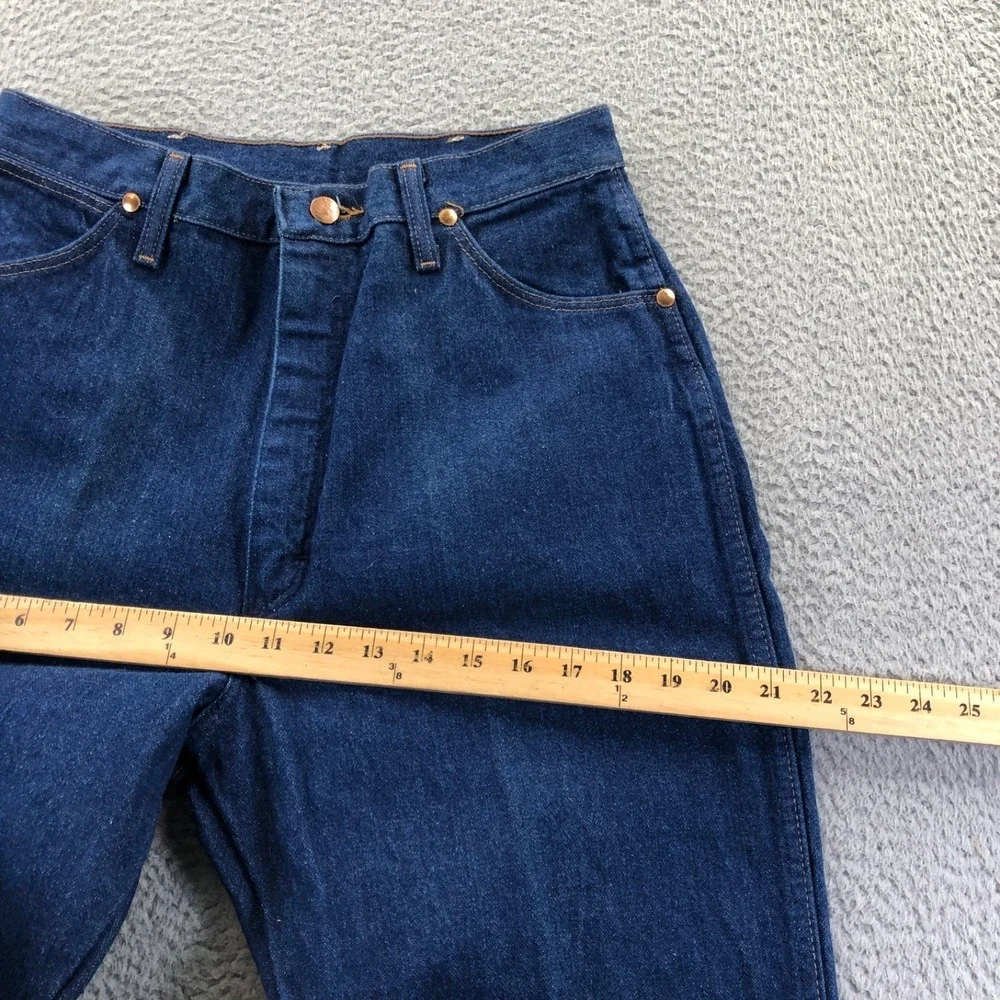 Vintage Wrangler Jeans Womens 12 (Fits 29x36) 90s Cowboy Cut Blue Denim USA MADE - Picture 11 of 13